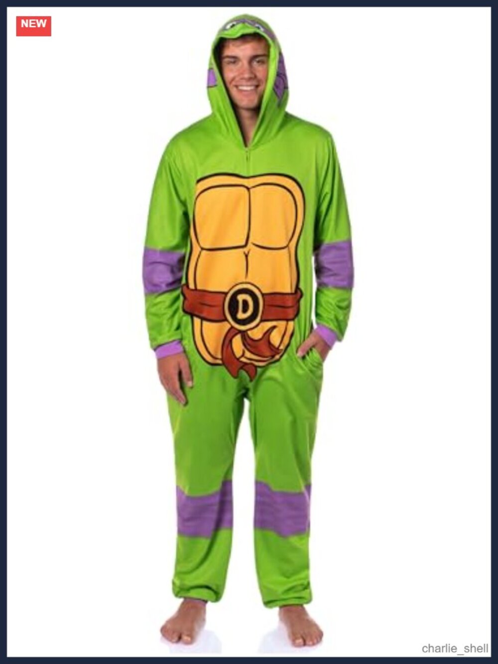 TMNT Hooded Union Suit Costume Pajama Men Women Polyester